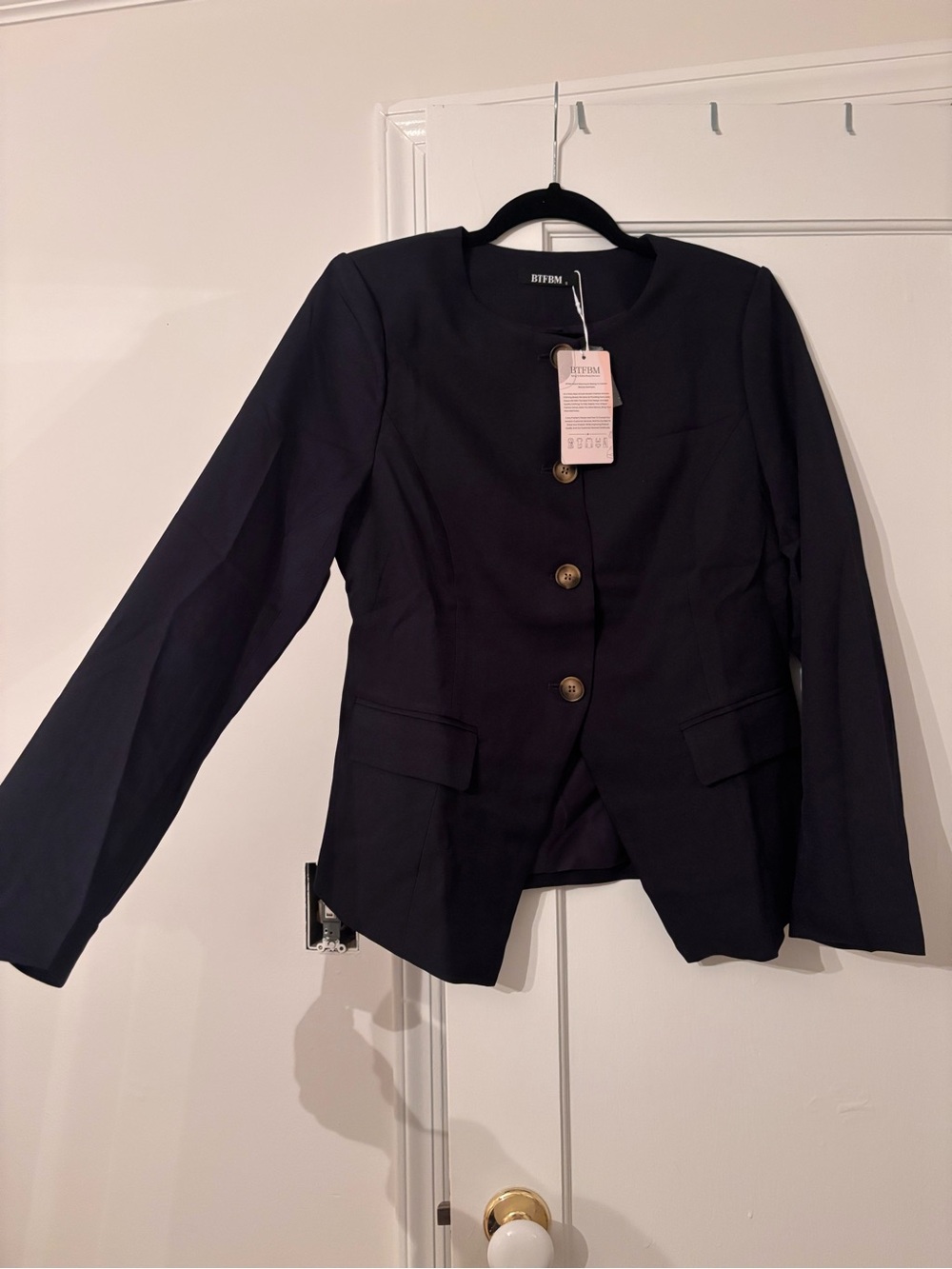 Blue Women's Tailored Button Jacket